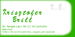 krisztofer brill business card